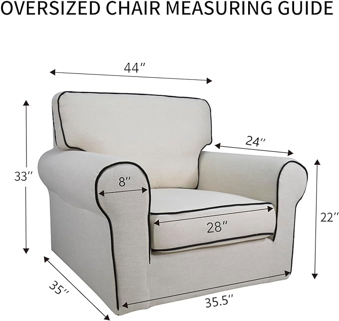 PureFit Reversible Quilted Sofa Cover, Water Resistant Slipcover Furniture Protector, Washable Couch Cover with Non Slip and Elastic Straps for Kids, Dogs, Pets (Oversized Chair, Light Gray/Ivory)