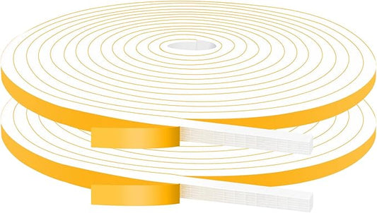 Door Weather Stripping for Doors and Window, Window Insulation Door Seal Tape, Self Adhesive Foam Gasket Tape, Foam Seal Strip Sliding Door Weather Strip, Energy-saving(1/4 in x 1/4 in x 33Ft)