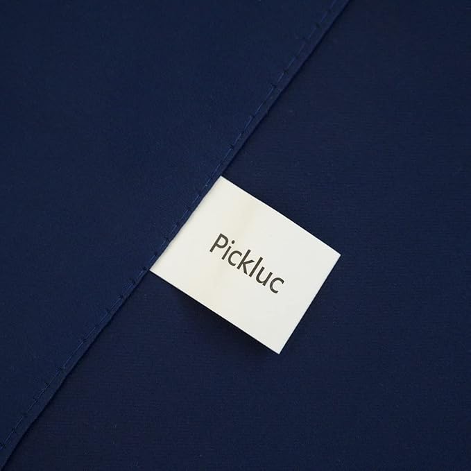 Pickluc Navy Blue Cafe Curtain (Half Window Curtain) 30 Inches Length, Rod Pocket Small Kitchen Curtain, Short Blackout Curtain for Small Window, 30" Wide and 30" Long, 2 Panels