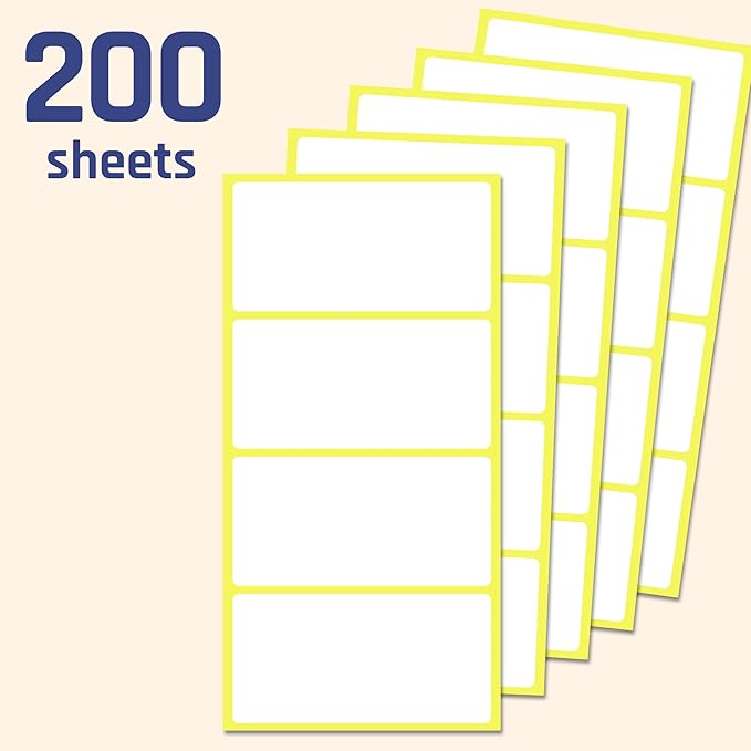 4" x 2", Labels Stickers for Storage Bins - Matte White (800 Pack)