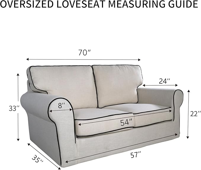 PureFit Reversible Quilted Sofa Cover, Water Resistant Furniture Protector, Washable Couch Cover with Non Slip and Elastic Straps for Kids, Dogs, Pets (Oversized Loveseat, Light Gray/Light Gray)
