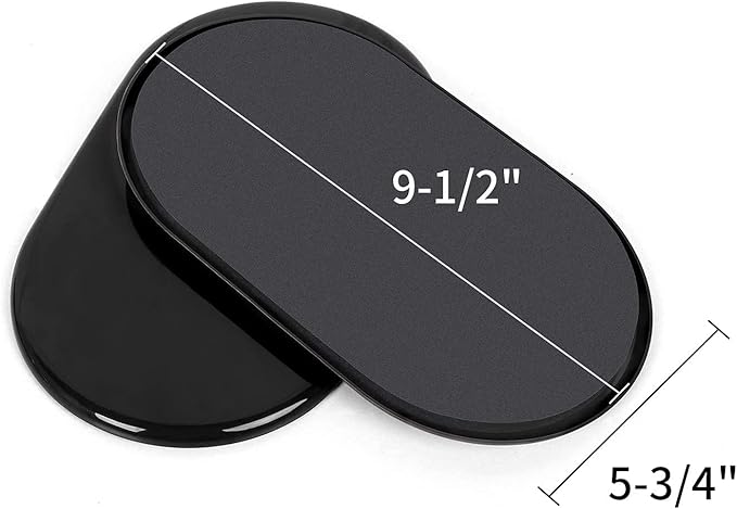 Ezprotekt 8 Pack Large Furniture Movers Sliders for Carpet, 9 1/2" x 5 3/4" Reusable Oval Furniture Moving Pads for Heavy Bed Sofa Fridge Couch Cabinet, Move Items Quickly and Easily (Black)