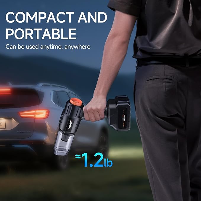 Car Vacuum Portable Cordless,35000PA High Power Suction & Blower, Cordless Handheld Vacuum Cleaner for Car, Home, Office, Pet（Dazzling Black）