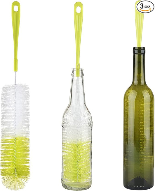 ALINK 3-Pack Long Narrow Neck Bottle Cleaning Brush for Beer, Wine, Flask, Thermos, Sport Well, Brewing Bottle and Hummingbird Feeder and Long Narrow Neck Sport Bottles