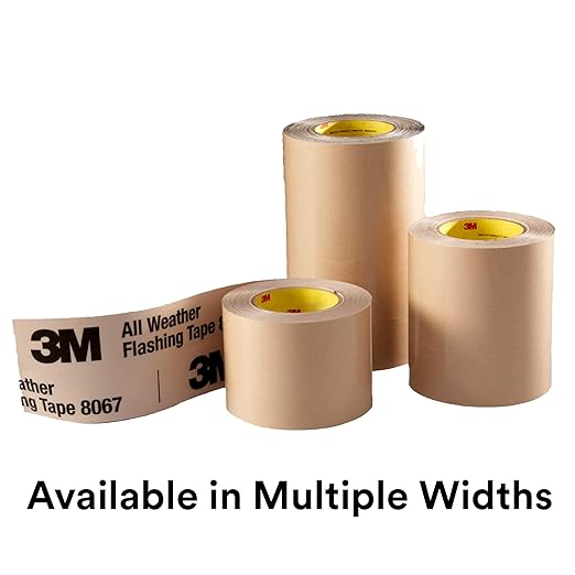3M All Weather Flashing Tape 8067, 6 in x 75 ft, 1 Roll, Adhesive Backed Split Liner, Prevents Moisture Intrusion, Waterproof Flashing Seals Doors, Windows, Openings in Wood Frame Construction