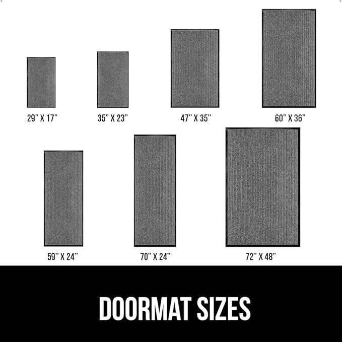 GORILLA GRIP Traffic Guard Door Mat, 72x48, Heavy Duty Welcome Mats, Commercial Office Space Doormat, Waterproof, Fade Resistant, Strong Rubber Backing, Low Profile, Shoe and Boot Scraper, Light Gray
