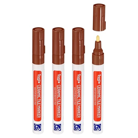 PATIKIL Grout Pen, 4 Pack Brown Tile Marker Waterproof Grout Sealer Pen Tile Repair Pens Paint Pens for Wall Floor Bathroom Kitchen Refresh