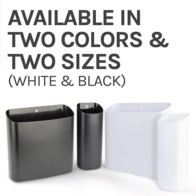 JS Jackson Supplies Large White Lint Bin with Magnetic Back, 9.5 x 9.5-Inch Durable Plastic, Slim Profile Space Saving Trash Bin for Laundry Room and Kitchen, Wall Mountable
