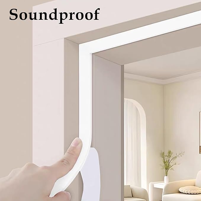 Weather Stripping Door Seal White,1Inch Wide X 1/4 Inch Thick,Air Conditioner Window Seal,Self Adhesive Foam Tape High Density Foam Sealing Strip,Door Soundproof Foam Tape Roll,2 Rolls Total 32.8Ft