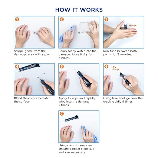 MagicEzy Tile RepairEzy (Black/White) - Laminate Floor Repair Kit - Ceramic Tile Repair Kit - Bathroom Tile Repair Kit - Crack Filler - Gray Porcelain, Ceramic, Acrylic, Stone, PVC, Fiberglass, Vinyl