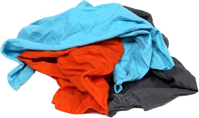 Premium Color Knit Cleaning Rags (5 lbs. Bag) – Shop Rags Bulk for Workshops, Mechanics, Painters, and Home Use, Multipurpose Cotton T-Shirt Rags
