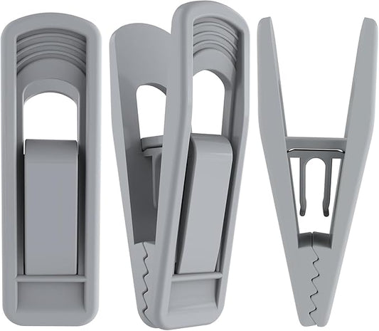 Hanger Clips Perfect for Velvet Hangers (Grey, 20 PCS), Strong Plastic Clips Pant Skirt Hanger Clips for Grey Flocking Felt Hangers