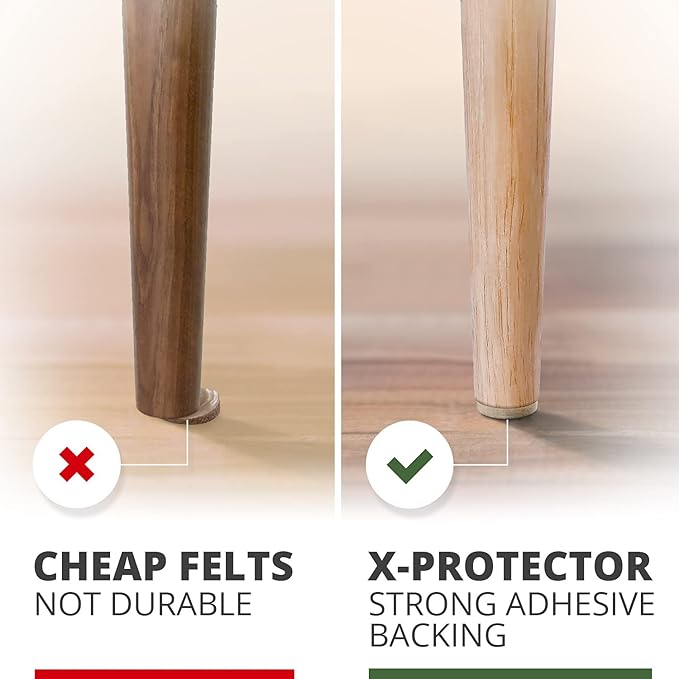 Felt Furniture Pads X-PROTECTOR 181 PCS Premium Furniture Pads - Felt Pads Furniture Feet Best Wood Floor Protectors - Protect Your Hardwood & Laminate Flooring!