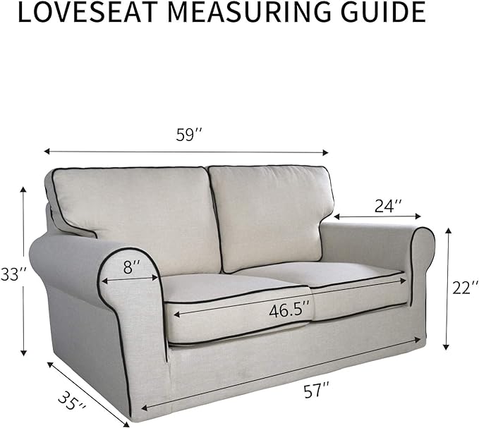 PureFit Reversible Quilted Sofa Cover, Water Resistant Slipcover Furniture Protector, Washable Couch Cover with Non Slip and Elastic Straps for Kids, Dogs, Pets (Loveseat, Black/Beige)