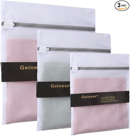 Lingerie Bags for Washing Delicates Pack Of 3 L/M/S Laundry Bags Mesh Wash Bags for Bra Socks Underwear Baby Clothes Garment Bag for Washing Machine