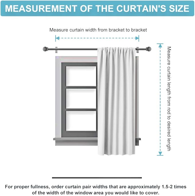 RYB HOME Black Curtain Panels for Nursery Soft Solid Energy Saving Drapes Window Treatments Insulated Panels Sunlights Block Privacy Protect for Bedroom Kitchen, 42 in x 54 in, Black, 2 Pcs