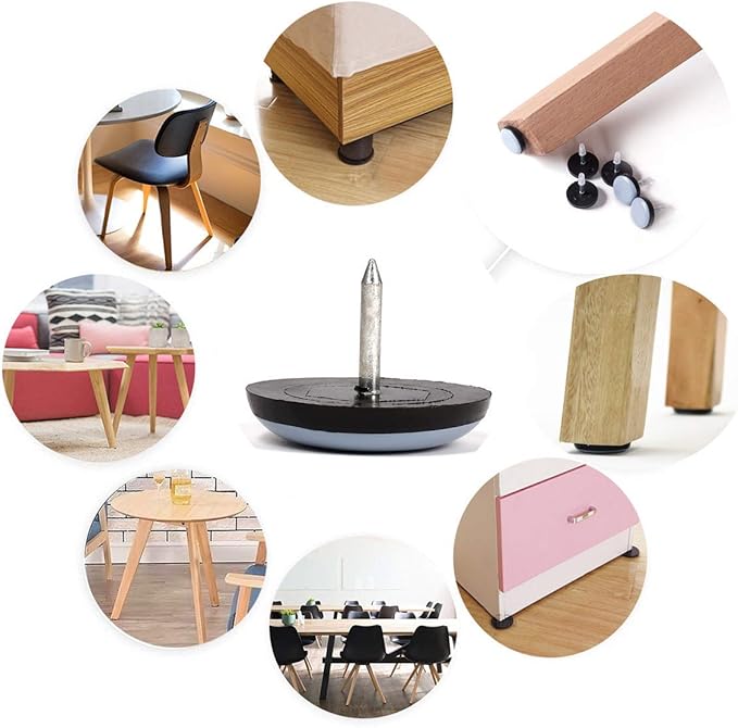 Furniture Glides Sliders-Furnigear PTFE (Teflon) Chair Leg Movers Sliders for Carpet and Hardwood Surface - Move Your Furniture Easily & Safely - Best Floor Protector (1-1/2", 12pack)
