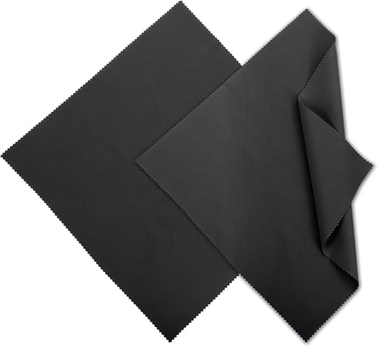MECCANIXITY Jewelry Polishing Cloth 11.8x11.8 Inch Silver Polish Cleaning Cloths Jewelry Cleaner Remove Tarnish for Gold, Rings, Necklaces, Diamond, Bracelets, Pack of 2 (Black)
