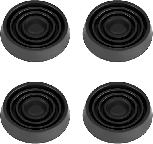 Furniture Coasters, 1.5X1.5 Rubber Caster Cups Non Slip Furniture Pads Non Skid Furnitures Grippers Anti Slide Floor Protector for Bed Couch Table Chair Stoppers - 4 Pack, Black