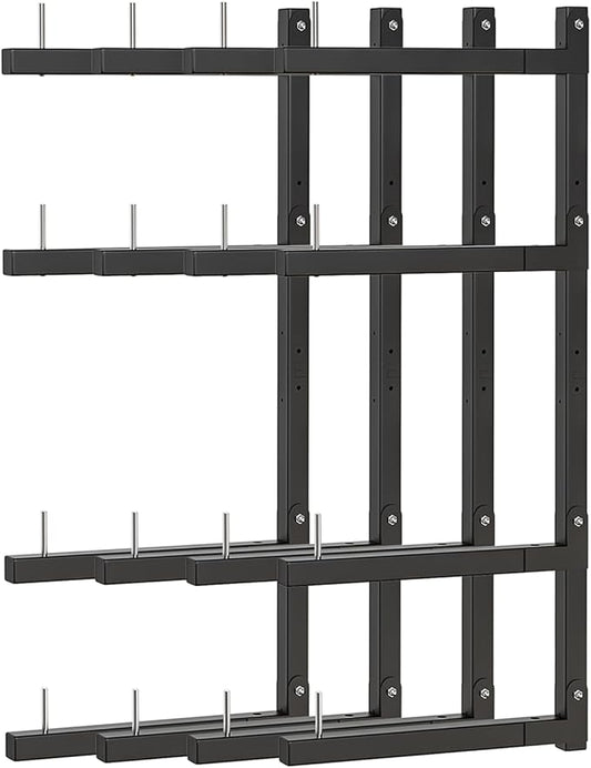 Lumber Storage Rack, Upgrade Cantilever Folding Lumber Rack Wall Mount, Metal 8 Level 32 Inch Plywood Scrap Wood Storage Rack
