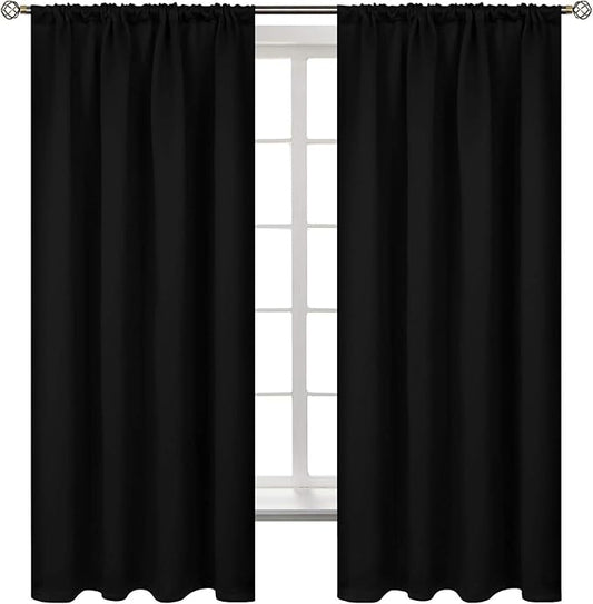 BGment Black Out Thermal Curtains 63 Inch Length for Bedroom 2 Panels - Room Darkening Window Drapes with Rod Pocket Insulated Blinds Privacy for Living Room, 42 x 63 Inch