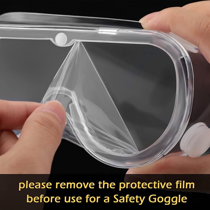 Yunsailing Protective Safety Goggles Lab Over Glasses Clear Anti Fog Eye Protection Goggles for Men Women