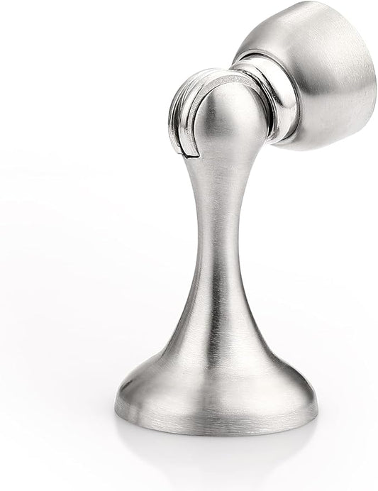 Probrico Brushed Nickel Magnetic Door Stoppers for Bottom of Door, Stainless Steel Magnet Door Catch Door Stops to Keep Door Open, Heavy Duty Door Holder, Wall and Floor Mounting, 1 Pack