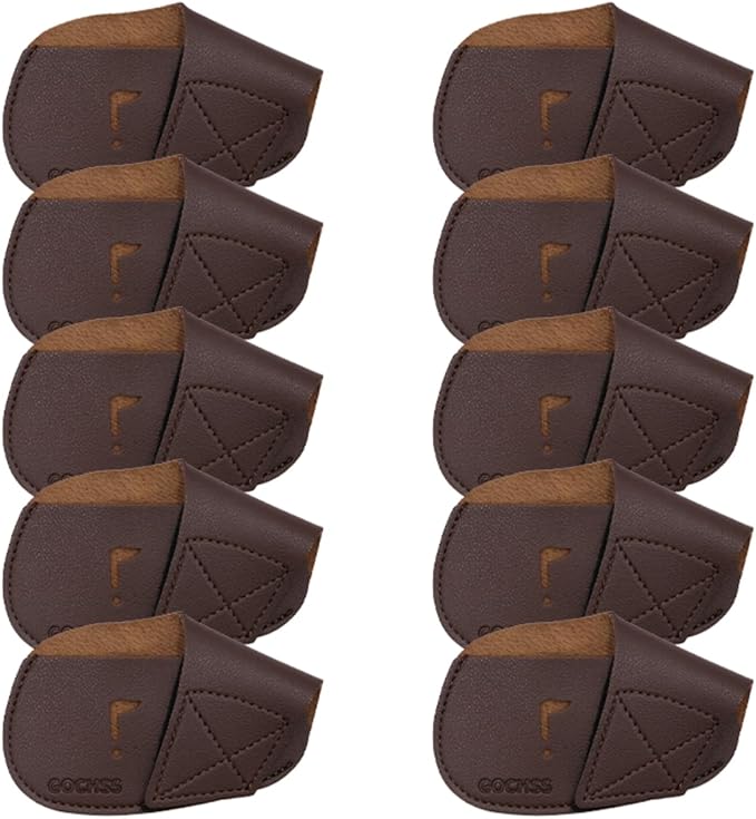 I Golf Iron Headcovers 10pcs PU Fit Both Right-Handed Clubs Golf Club Protector for Titleist Callaway Ping Taylormade Fit More Brands Golf Iron.