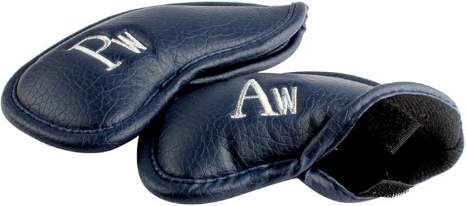 CRAFTSMAN GOLF 12pcs or 1pc Thick Synthetic Leather Golf Iron Head Covers Set Headcover Fit All Brands Callaway Ping Taylormade Cobra Etc. Also Custom Name