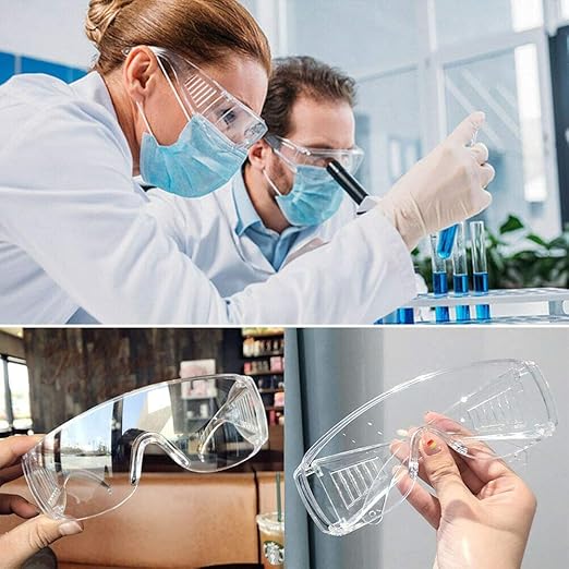 Safety Anti Fog Goggles 3-Pack - Over Eyeglasses, Dust/Chemical Splash Proof | ANSI Z87.1 Certified Wrap-Around Eye Protection for Lab, Construction, Nurses | Scratch Resistant, Unisex Fit