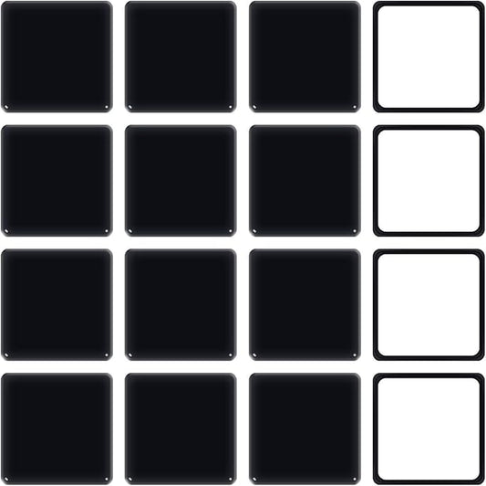 Ezprotekt 2.5 inch Square Self Adhesive Furniture Movers Sliders for Carpet, 16 Pcs Self Stick Furniture Moving Pads for Chair Table Desk Bed Sofa Couch (Black)