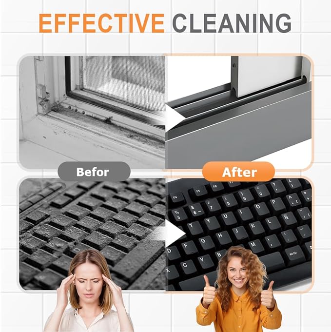 2 in 1 Groove Cleaning Brush, Upgraded Crevice Cleaning Brush & Magic Window Track Cleaner for Sliding Door Tracks, Window Sills, Tile Lines, Car Vents, Kitchen and Bathroom Tight Spaces (3PC)