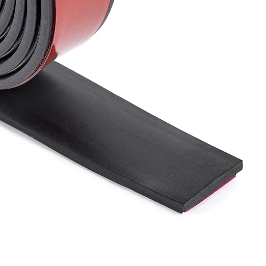 Neoprene Rubber Sheets & Strips with Adhesive Backing - 1" Wide x 1/8" Thick x 15' Long