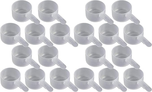 23 mL Plastic Measuring Packaging Scoop (= 23 cc/ = 4.7 teaspoon/ = 1.5 Tablespoon/ = 0.78 fl oz), Short Handle - to Measure and Dispense Spices, Granules, Powders, for Seeds Packing (20 scoops)