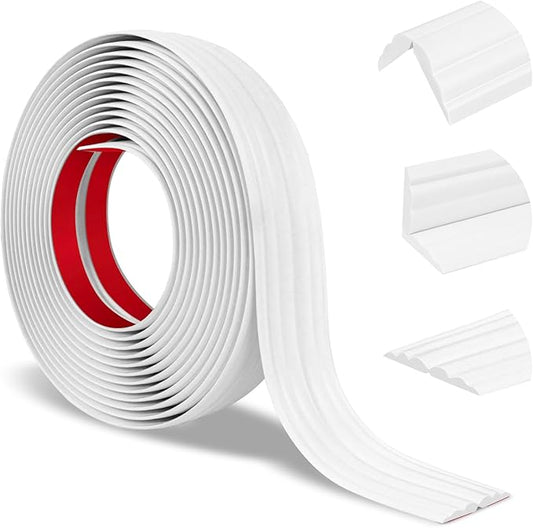 Wall Corner Protector Peel and Stick Corner Trim Molding Flexible Inside & Outside Wall Edge Guard Self Adhesive Moulding Trim for Edge Use, White, 1.6” W x 20’ L