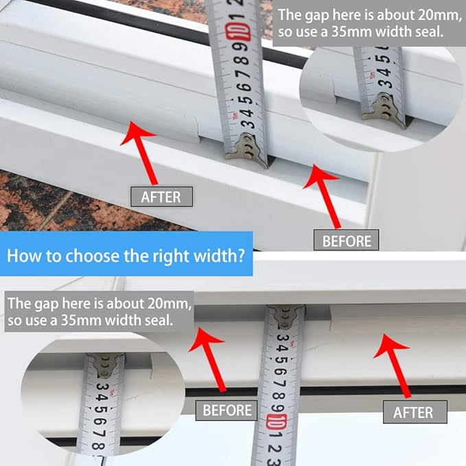 TAROSE Weather Stripping, Silicone Door Seal Strip Door, Window, 16 Feet Long, White (Width 45mm)