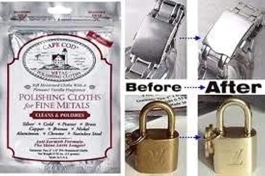 Cape Cod Polish Co Metal Polishing Cloths Foil Pouch 0.53oz, Stainless Steel (Pack of 2)