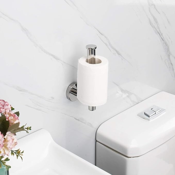 NearMoon Bathroom Toilet Paper Holder, Premium SUS304 Stainless Steel Rustproof Wall Mounted Toilet Roll Holder for Bathroom, Kitchen (10 Pack, Chrome Finish)
