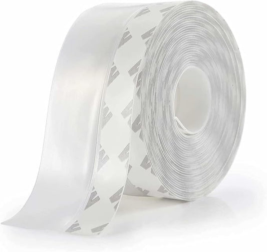 Weather Stripping Door Seal Strip,Door Strip Bottom for Doors Silicone Sealing Sticker Adhesive for Doors and Windows Gaps of Anti-Collision Silicone 5M/16FT (45MM, Transparent)