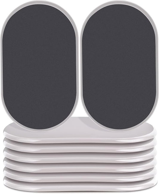Reusable Large Furniture Movers Sliders for Carpet and Hardwood Floors-8 Pack 9-1/2" Oval Moving Pads Protector for Heavy Duty Sofa Bed Table Desk,Quickly and Easily Move Any Item, Beige