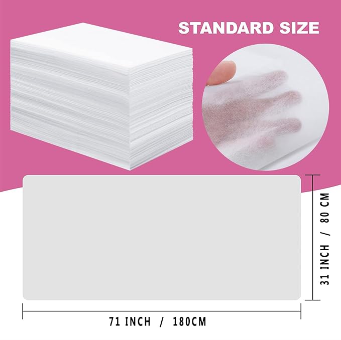 400 Pcs Disposable Bed Sheets for Massage Table 31" x 71" Massage Table Sheet Soft Non Woven Bed Cover Breathable for SPA Massage Beauty Tattoos(White)