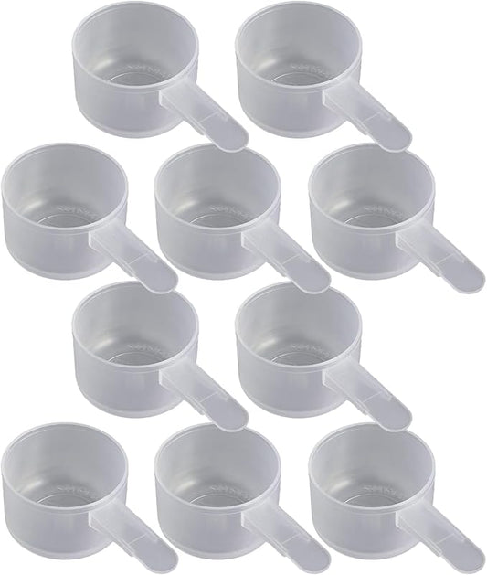 23 mL Plastic Measuring Packaging Scoop (= 23 cc/ = 4.7 teaspoon/ = 1.5 Tablespoon/ = 0.78 fl oz), Short Handle - to Measure and Dispense Spices, Granules, Powders, for Seeds Packing (10 scoops)
