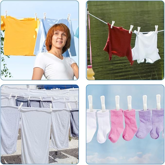 Beach Towel Clip, 4 PCS Large Cloth Pins, Quilt Drying Clip, Plastic Clothespins, Strong Grip Holder to Dry Laundry on Clothesline and Hanging Rack