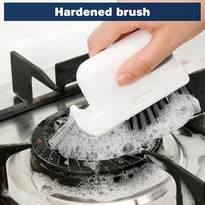 3 in 1 Groove Cleaning Brush, 2025 New Multifunction Window Track Cleaner Brush, Hanging Hard Bristle Cleaner Brushes for Kitchen (Grey and Orange)