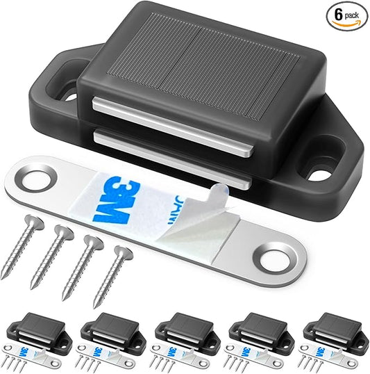 Cabinet Magnetic Catch Door Latch 30LB for Kitchen Drawer Magnets to Stay Closed Magnetic Catch Closet for Drawer（Black 6 Pack）