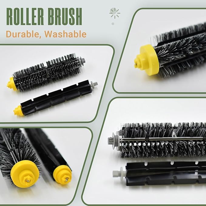 Replacement Parts Accessories Kit for iRobot Roomba 675 694 692 614 670 677 671 691 676 639 679 615 600 Series Robot Vacuum Attachment, 1 Bristle Brush, 6 Side Brush, 4 Filter