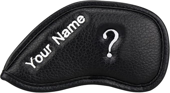 CRAFTSMAN GOLF 12pcs or 1pc Thick Synthetic Leather Golf Iron Head Covers Set Headcover Fit All Brands Callaway Ping Taylormade Cobra Etc. Also Custom Name