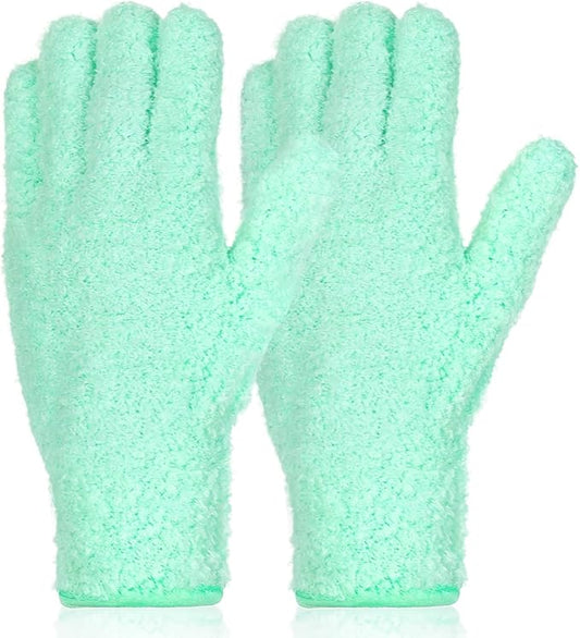 Ouligay Microfiber Gloves for Plant Dusting, Reusable Washable Micro Fiber Cleaning Gloves Mittens Dusting Glove Dust Cloth Glove for Plants Leaf House Indoor Cars Blinds Lamps