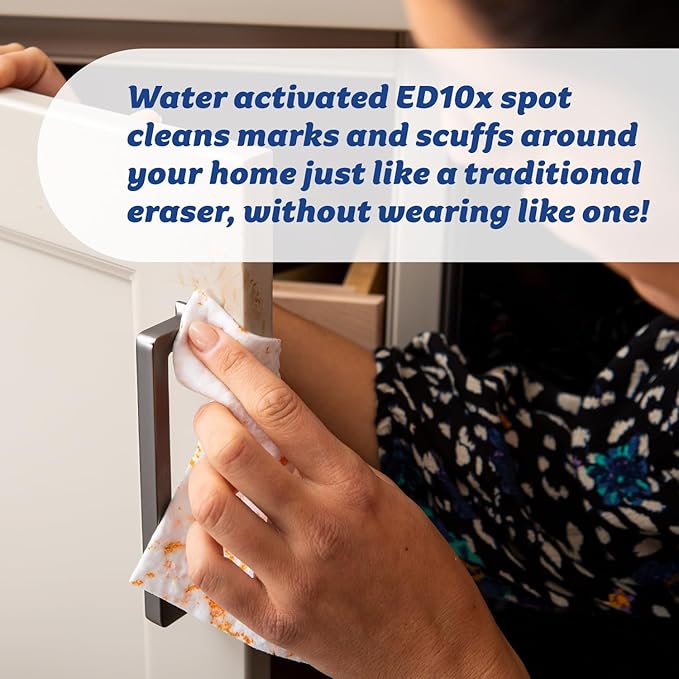 Scrub Daddy Eraser Daddy Sheets - 10x More Durable Than Traditional Erasers with Scrubbing Gems - Removes Dirt, Scuffs & Stains - Water-Activated (6 Pack)
