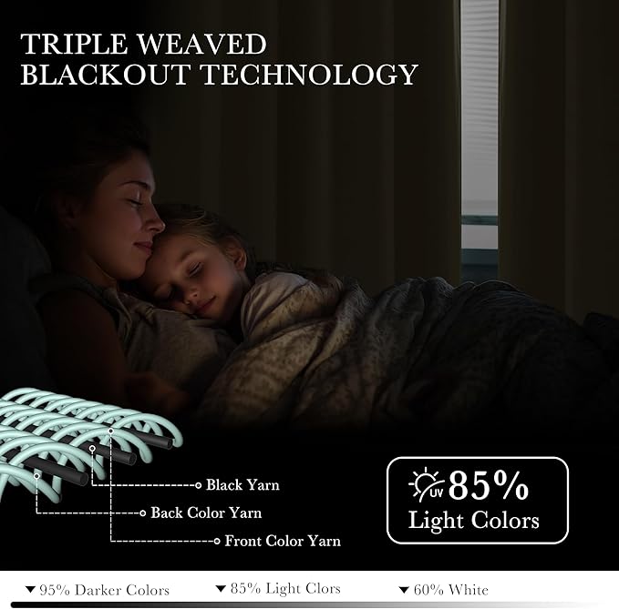 PONY DANCE Beige Window Curtains - Home Decoration Solid Window Treatments Room Darkening Thermal Insulated Blackout Draperies Panels for Living Room, 42 by 72 inches, Biscotti Beige, 1 Pair